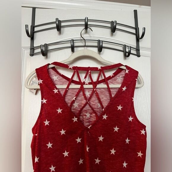 Maurices Riverside White Stars red Tank Top Size small strappy back NWT - Picture 3 of 10